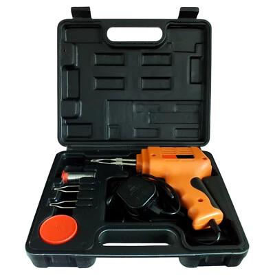 247BID 175W Electric Soldering Gun Iron Kit LED Light 3 Tips + Case + Solder Wire 230V