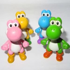 4 x 2007 SUPER MARIO BROS YOSHI FIGURES PINK BLUE YELLOW GREEN CUTE! NINTENDO - Picture 1 of 8