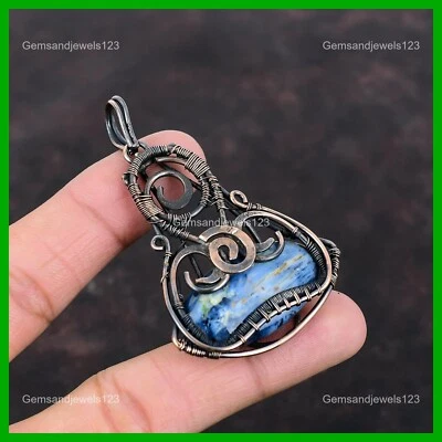 Oferta del Día de los Caídos Pietersite Piedra Cobre Boho Esposa Alambre Envuelto Colgante Joyería Foto 1 de 4