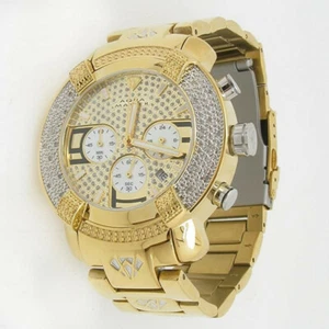 Aqua Master Gold Tone Chronograph 20 Diamond Quartz Men's Watch W-96 - Picture 1 of 3