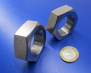 18-8 Stainless Steel Hex Nut, RH 1 1/8"-12 x 39/64" Height - 2 Units - Picture 1 of 8