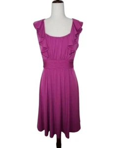 Max & Cleo Womens Size 8 Pink Ruffle Pleated Flowing Dress Medium Cocktail - Picture 1 of 5