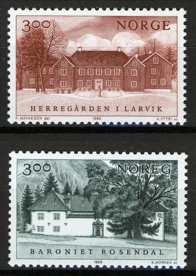 Норвегия 1989, NK 1082-83, норвежский усадьбы комплект MNH, Mi 1033-34 - Изображение 1 из 1