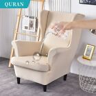 Chair Cover+Seat Cushion Cover Wing Chair Cover Stretch Armchair Covers