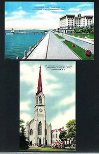 F28 Charleston, Auto's at Luthearn Church, & Boats on Waterfront Hotel, Unused - Picture 1 of 2