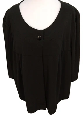 Chaqueta con Capa Lane Bryant Talla 26/28 Negra Lagenlook Plisada Botón Único Foto 1 de 4