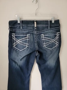 Ariat R.E.A.L. Mid-Rise Stretch Women’s Jeans Size 32R Boot Cut Embroidered - Picture 1 of 9