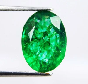 Natural Colombian Green Emerald 5.50 Ct Certified Loose Gemstone | Oval Cut - Picture 1 of 11