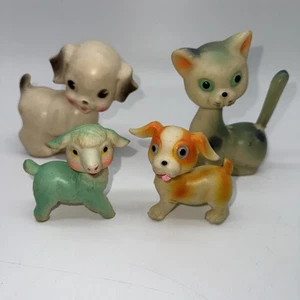 Vintage Gummi Quietschspielzeug The Sun Rubber Co. Hund und 3 verschiedene Japan - Bild 1 von 10