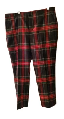Pantalones a Cuadros Ralph Lauren Para Mujer Talla 16 Rojo Verde Negro Pantalones de Vacaciones Usados en Excelente Condición Foto 1 de 4