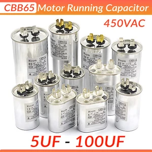 CBB65 AC 450V Air Motor Compressor Running Capacitor Metal Body 5UF to 100UF - Picture 1 of 25