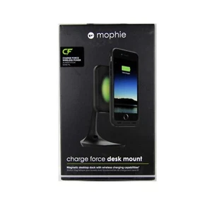MOPHIE DESK MOUNT CHARGE FORCE DOCK MAGNETIC QI WIRELESS CHARGING BLACK NEW 3454 - Picture 1 of 2