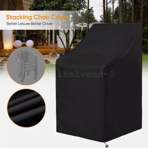 Outdoor Stacking Chair Cover Garden Chair Cover Weatherproof for Stackable Chair - Picture 1 of 18