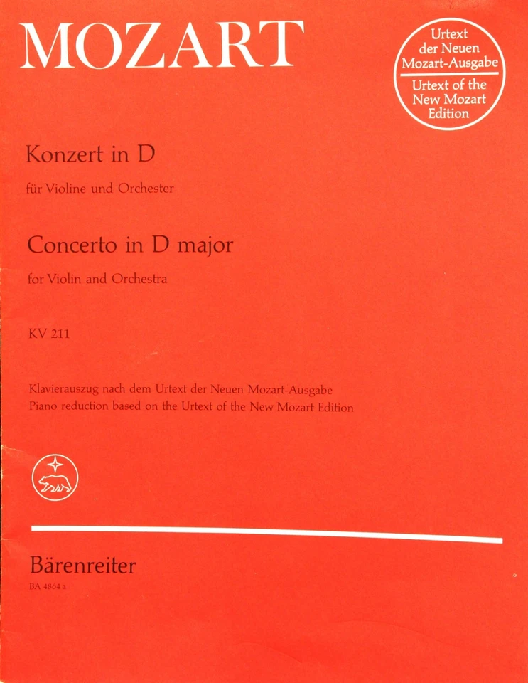 Mozart Concerto in D Violin with Piano Transcription. KV 211 - Image 1 of 1