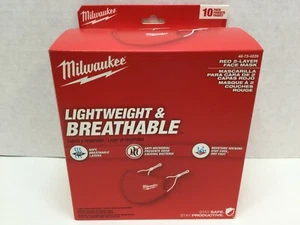 Milwaukee Face Mask Lightweight Breathable ~ Red 10pk ~ 48-73-4229 - Picture 1 of 5