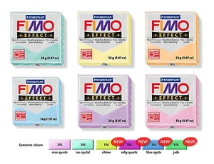 Panetto 57 gr FIMO SOFT EFFECT GEMSTONE PEARL GLITTER Pasta Modellabile - Imagen 1 de 20