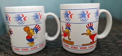 (2) Vintage Los Angeles Olympics Sam The Eagle Vons Papel Cup Coffee Mugs 1984 - Image 1 of 4