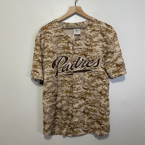 San Diego Padres Jersey Shirt Mens XL Short Sleeve #27 Kemp Camo Camouflage Cover