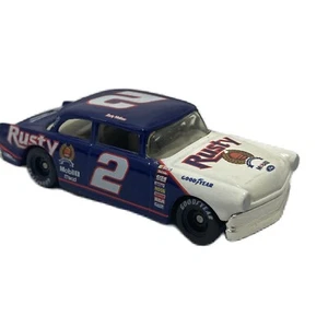 Hasbro 1998 Die Cast Race Car Ford 1955 Blue and White Rusty Wallace - Picture 1 of 11