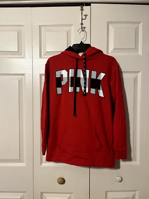 Victoria's Secret ROSA Rojo Polar Sudadera con Capucha Buffalo Cuadros Logo XS NUEVO Foto 1 de 4