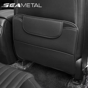 SEAMETAL Car Seat Back PU Leather Anti-Kick Mat Pad Protector Cover Accessories - Picture 1 of 11