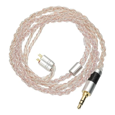 Cable para auriculares IEM 28 AWG 1,2 m 4 núcleos HiFi cable para monitor de oído rosa (3,5 mm, 2 PIN) Foto 1 de 4