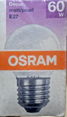 Lampadina a incandescenza OSRAM DECOR PERLA a palletta 60w E27 220V. NUOVA - Immagine 1 di 2