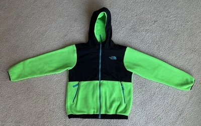 Chaqueta The North Face Niño Mediana Juvenil Verde Denali Con Capucha Vellón Cremallera Completa Foto 1 de 4