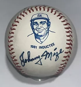 Johnny Mize Signed Cooperstown Hall Of Fame Inductee Logo Baseball PSA/DNA - Picture 1 of 7