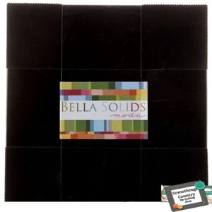 Moda Layer Cake BELLA BLACK 10 Inch Squares Patchwork Quilting Sewing Fabric NEW - Picture 1 of 2
