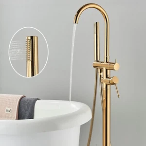 Sistema de ducha oro con ducha de lluvia mano barra pared para Oro Cepillado - Imagen 1 de 15
