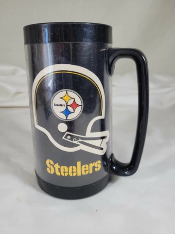 Vintage Pittsburgh Steelers NFL 16 Oz. Thermo-Serv Plastic Mug/Cup 1976 Cover