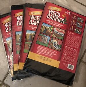 Lot Of 4 Pack All-Purpose Weed Barrier Fabric, 4x8 ft In Black Color “New”