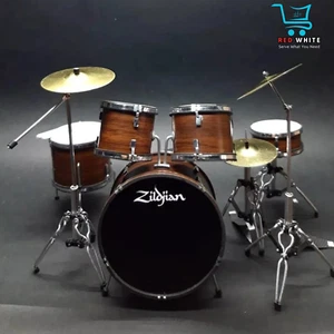 Miniature Drum Kit Zildjian Exclusive 1:12 Brown-Free Shipp - Picture 1 of 3