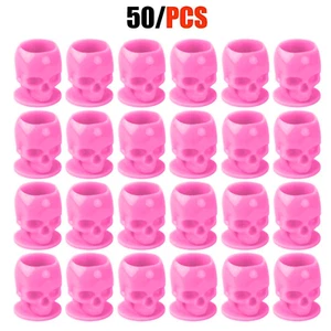 Disposable Tattoo Ink Cups Base Skull Permanent Makeup Pigment Holder Halloween - Picture 1 of 6