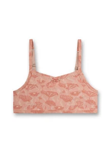 Sanetta Girls Bustier Peach Whip Lotus Pink Floral Glitter 140 152 164 176 NEW - Picture 1 of 1