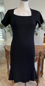 Misook Mujer XS Negro Acrílico Manga Corta Suéter Tejido Vestido A1 - Imagen 1 de 7