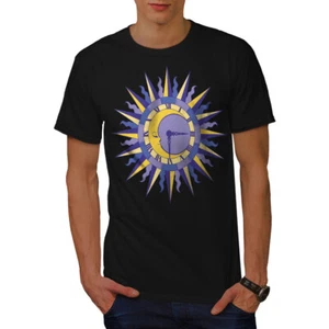 Wellcoda Sonne Mond Uhr Himmelszeitmesser Herren T-Shirt - Bild 1 von 32
