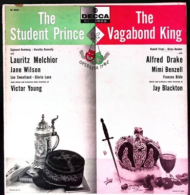 THE STUDENT PRINCE THE VAGABOND KING OPERETTA TIME DECCA DL 8362 VINYL LP 216-14 - Imagem 1 de 4