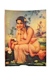 Vintage Lithograph Print Lord Krishna & Radha Hindu Mythology Subject Collecti"2 - Picture 1 of 3