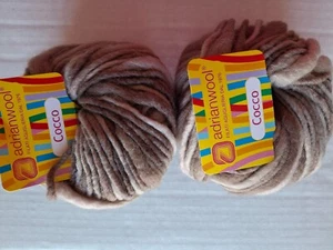 Adrianwool Cocco wool blend roving yarn, Chestnut, lot of 2 (55 yds each) - Picture 1 of 3