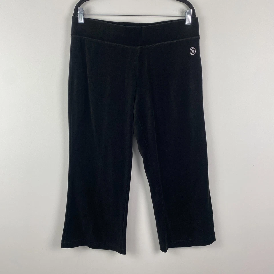 Велюровые укороченные брюки Christine Alexander размер Petite Large черные без застежек - Изображение 1 из 4