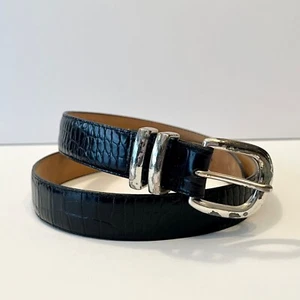 Brighton Classics geprägtes Leder Reptil Muster schwarz Gürtel (Damengröße L) - Bild 1 von 11