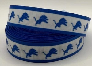 Detroit Lions Ribbon - 7/8" Grosgrain Ribbon - Football Ribbon - Detroit Lions - Picture 1 of 1