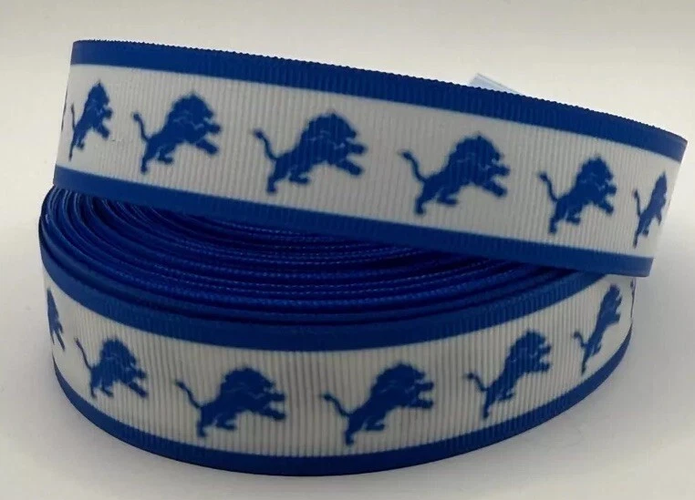 Detroit Lions Ribbon - 7/8" Grosgrain Ribbon - Football Ribbon - Detroit Lions - Image 1 of 1