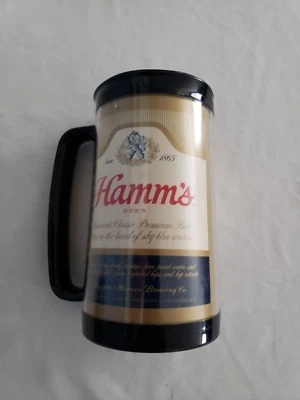 Taza de plástico Hamms Hamm's Beer Thermo Serv Stein años 70 publicidad vintage EE. UU. Foto 1 de 4
