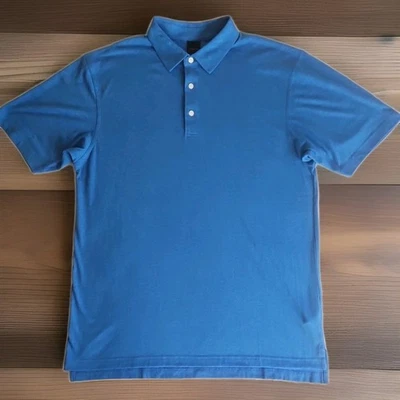 Рубашка поло для гольфа Dunning синяя с длинным рукавом мягкая спортивная одежда мужская размер XL  - Изображение 1 из 4