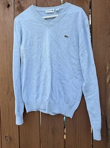 Suéter Lacoste Cuello en V Manga Larga Algodón Preppy Académico Para Hombre Talla M - Imagen 1 de 8