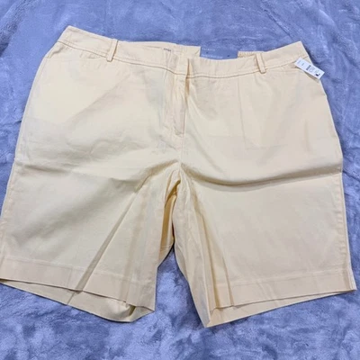 Talbots Women's Yellow Perfect Short 10.5" Inseam Sz 22W Cotton New With Tags - Image 1 of 4