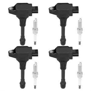 4PCS Ignition Coil & Spark Plug For Nissan Altima Sentra Rogue Versa 22448ED000 - Picture 1 of 6